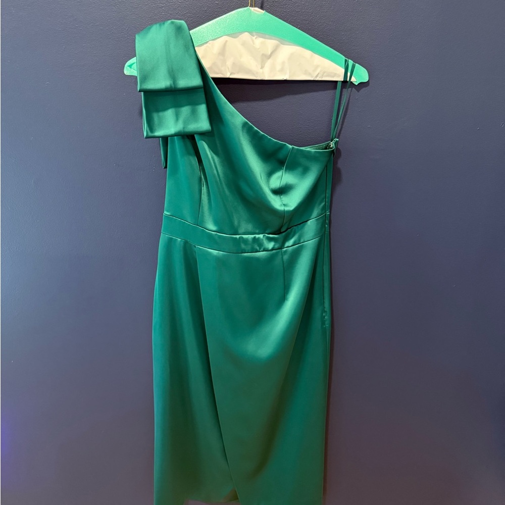 Alex Marie One-Shoulder Green Dress - Picture 4 of 5